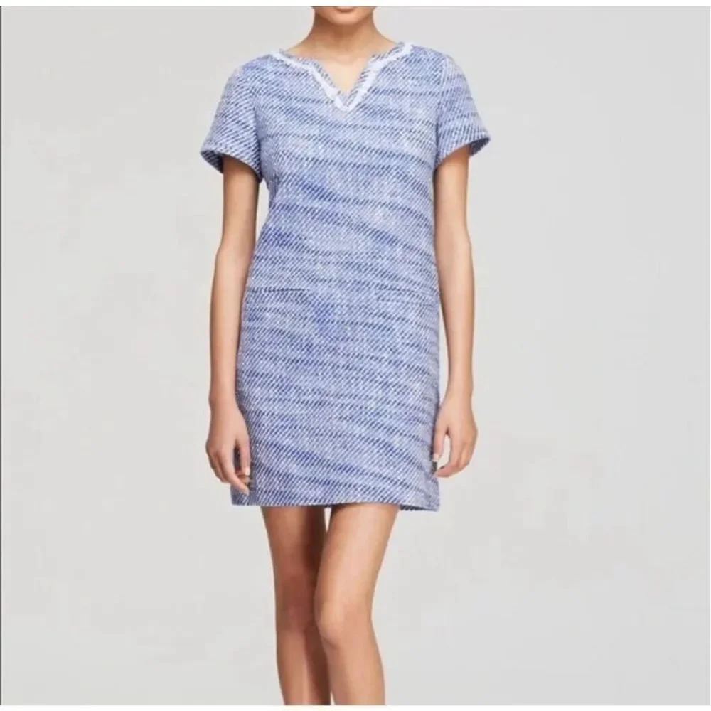 kate spade Blue Tweed Shift Midi Dress Sz 2